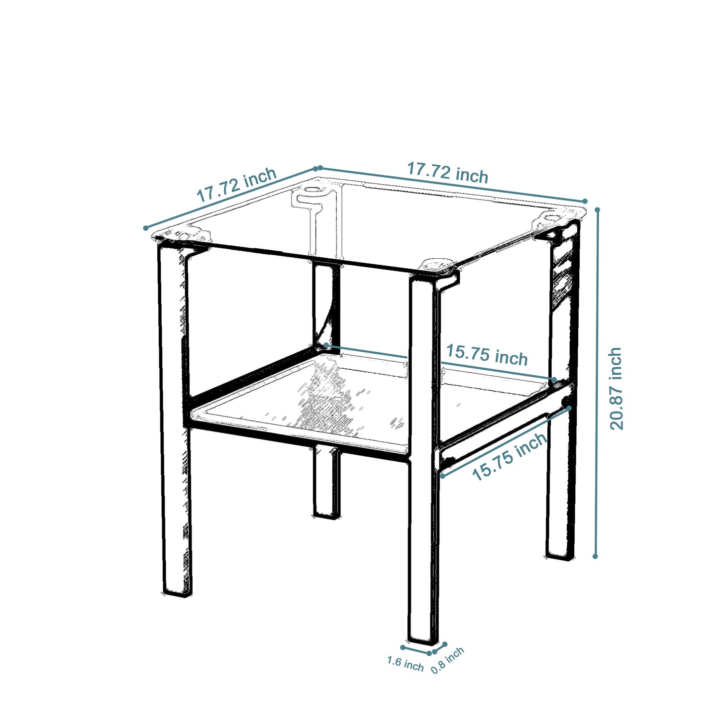 Two-Tier Round Glass Side Table