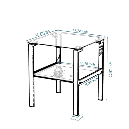Two-Tier Round Glass Side Table