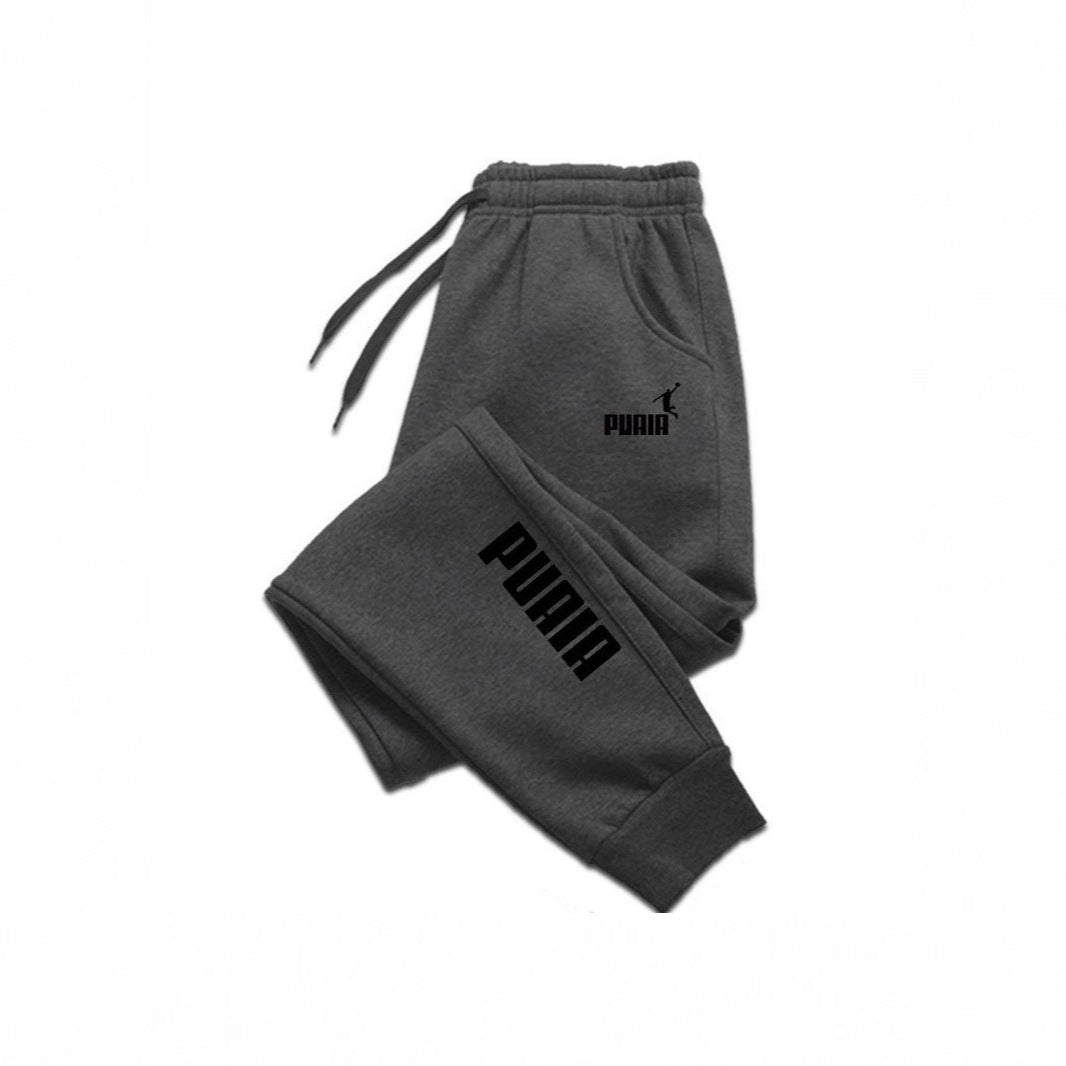 Unisex Cotton Casual Long Sweatpants for Autumn and Winter Sports