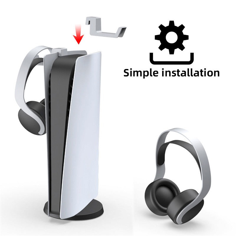 PS5 Headphone Holder - Side Mounting Headset Storage Hook & Game Console Hanging Bracket
