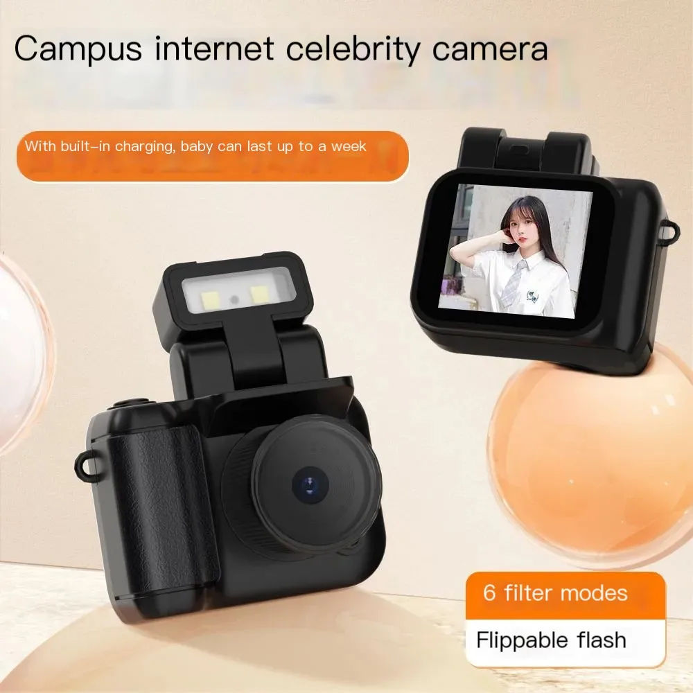 Y4000 Digital Camera - Mini HD Portable Student Pocket Camera with Built-in Fill Light & Card Slot