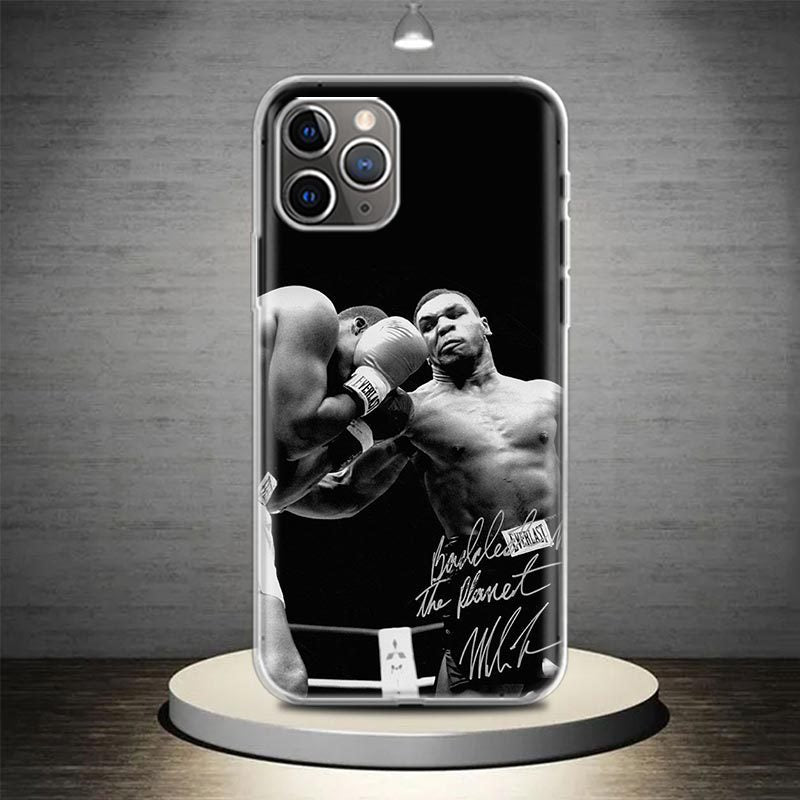 Mike Tyson Boxing Legend Art Graphic Phone Case for iPhone 15 14 13 12 11 Pro Max - Soft TPU Cover
