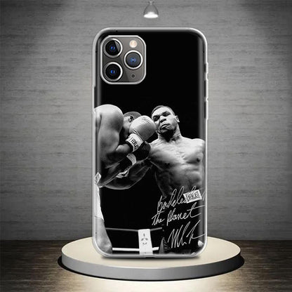 Mike Tyson Boxing Legend Art Graphic Phone Case for iPhone 15 14 13 12 11 Pro Max - Soft TPU Cover
