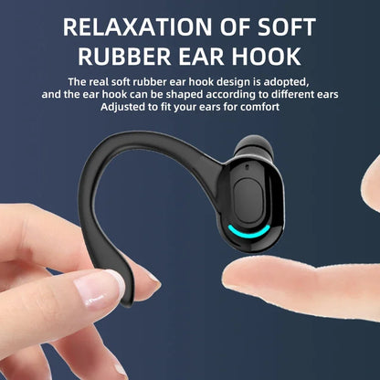 Single Ear Bluetooth Earphone - Wireless Ear-Hanging Business Headset with Noise Reduction & Waterproof Sports Design