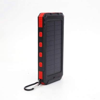 20000mAh Rugged Solar Power Bank with Compass & Dual Flashlight - Outdoor Waterproof Portable Charger