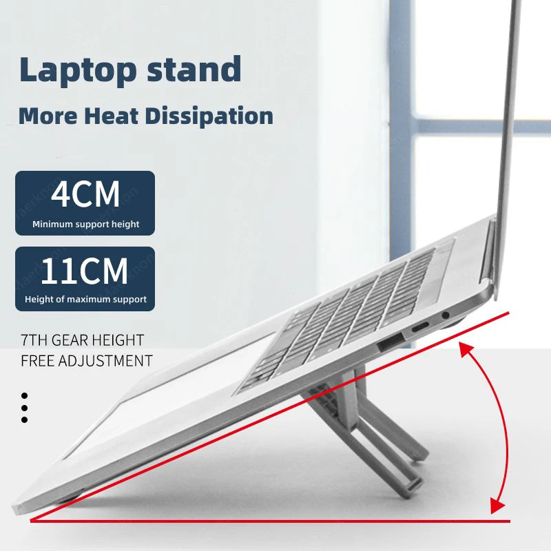 Foldable Laptop & Tablet Stand - Ergonomic Adjustable Cooling Holder with Hollow Heat Dissipation Design