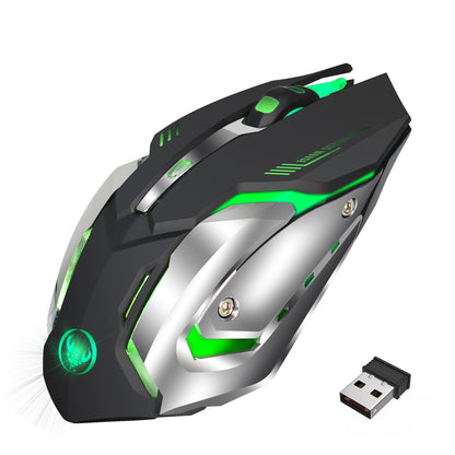 Wireless Gaming Mouse - Rechargeable 2.4G Silent Mouse with 600mAh Battery and RGB Illumination