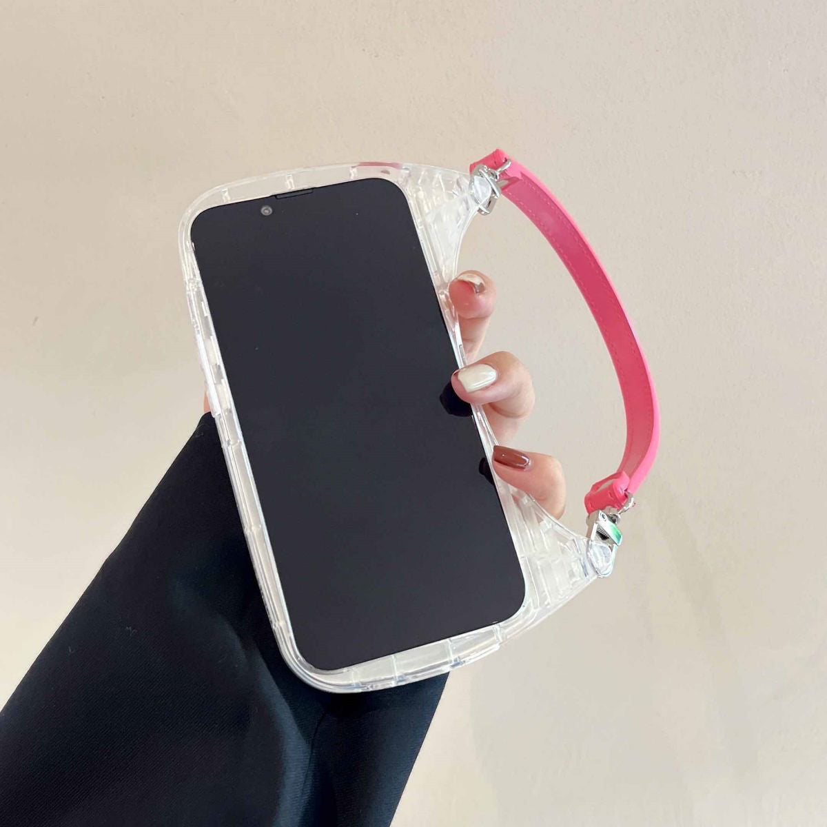 Cute Portable Crescent Bag Phone Case with Chain Strap for iPhone 14 13 12 11 - Soft Protection Cover