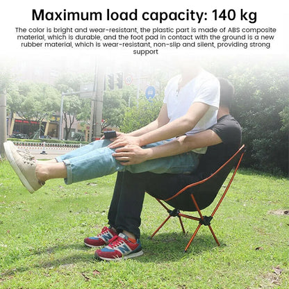 Portable Folding Camping Chair - Ultra Light Compact Outdoor Moon Chair with Carry Bag