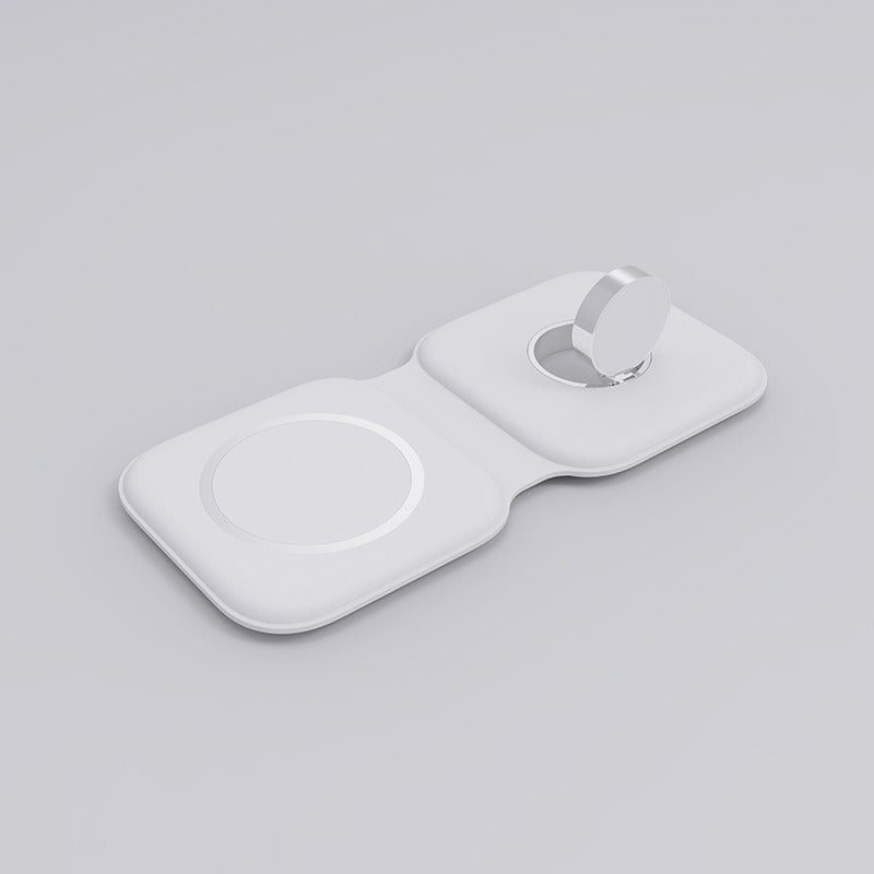 Dual Foldable 3-in-1 Wireless Charger Pad - Fast Charging Station for iPhone & Apple Watch