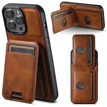 Multi-Slot Leather Bifold Wallet Phone Case for iPhone 16 Plus 15 14 Pro Max - Detachable Card Holder Cover