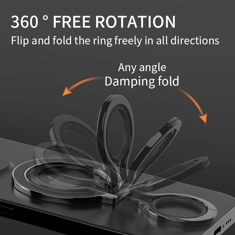 360° Rotating Magnetic Ring Holder Stand Grip for iPhone MagSafe - Folding Phone Back Bracket