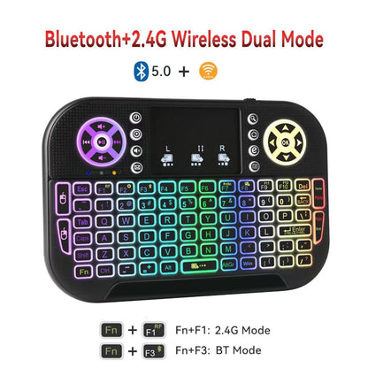 N8 Air Mini Wireless Keyboard - RGB Colorful Backlit Air Mouse & Portable Smart TV Remote Control