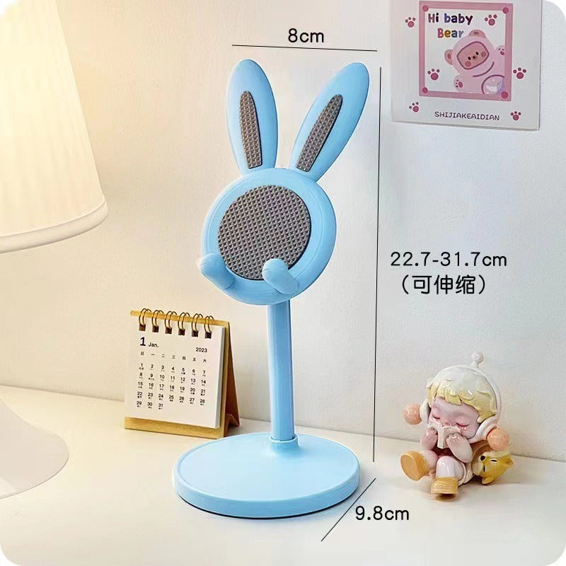 Cute Bunny Rabbit Desktop Phone Stand - Adjustable Height Mobile & Tablet Holder
