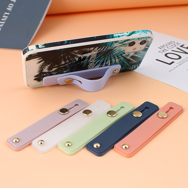 Universal Silicone Push Pull Phone Finger Strap Holder - Anti-Drop Desktop Kickstand Loop