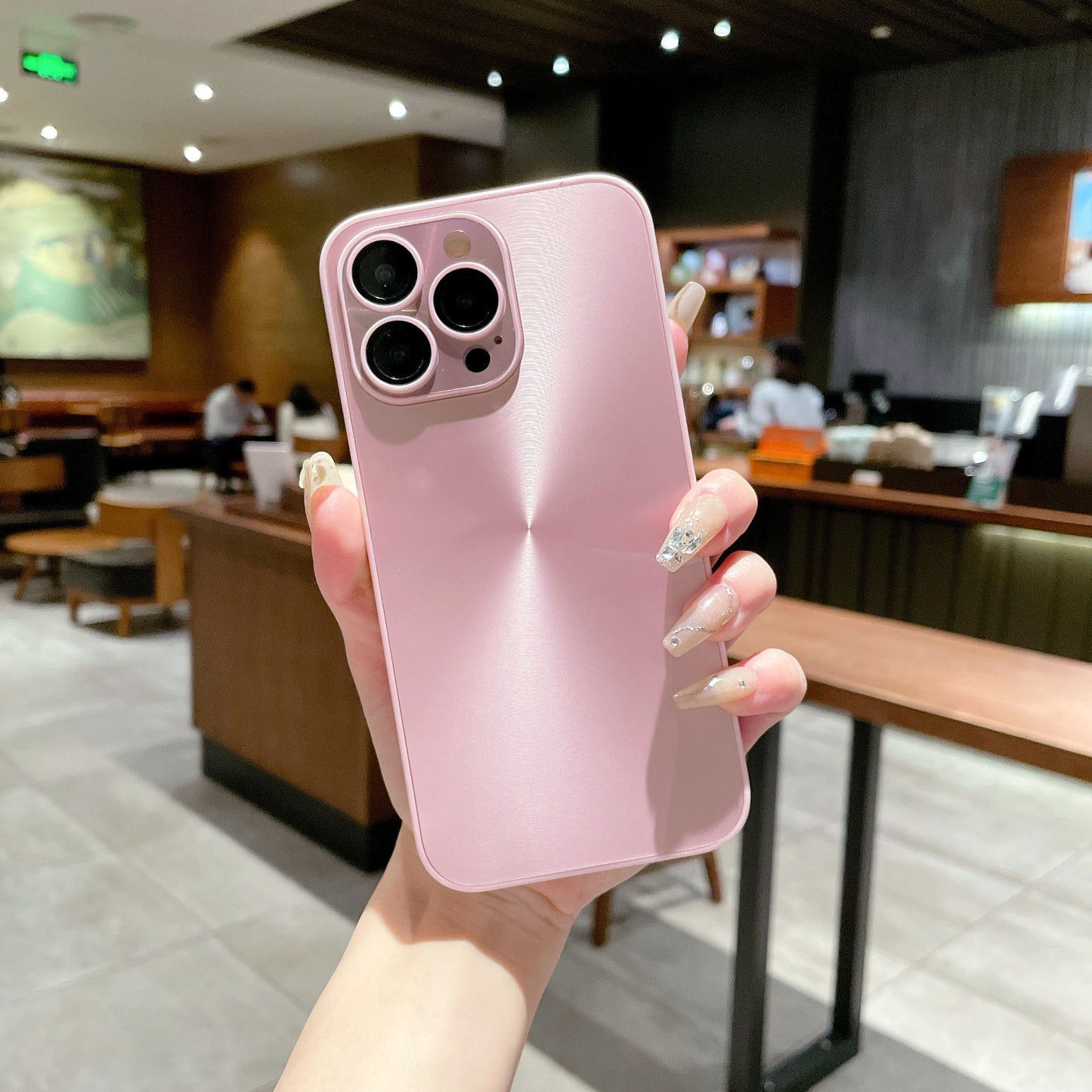 Luxury Aurora Laser CD Pattern Matte Phone Case for iPhone 15 14 13 Pro Max - Full Lens Protection Soft Cover