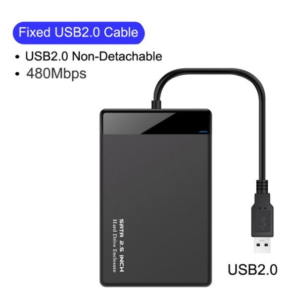 USB 3.0 & Type-C Portable Hard Drive Box - 2.5 Inch Clear SATA Enclosure Adapter