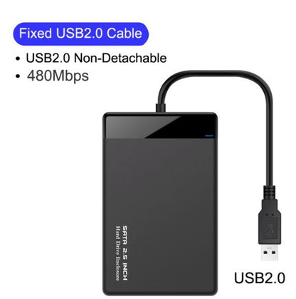 USB 3.0 & Type-C Portable Hard Drive Box - 2.5 Inch Clear SATA Enclosure Adapter