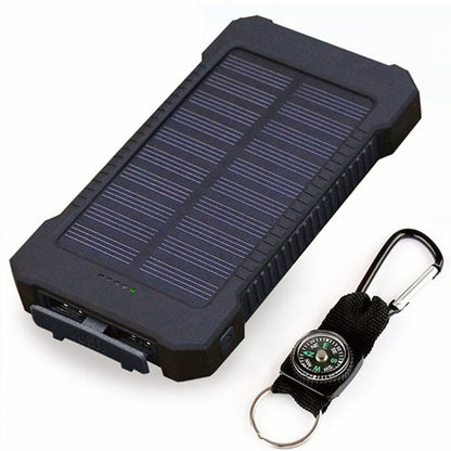 Portable Waterproof Solar Power Bank 20000mAh with LED Light - Dual USB External Battery Charger