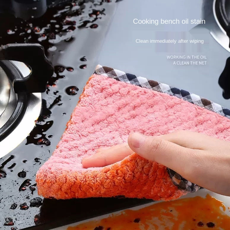 Thickened Absorbent Kitchen Dish Towel / Non-Stick Oil Cleaning Cloth Roll
