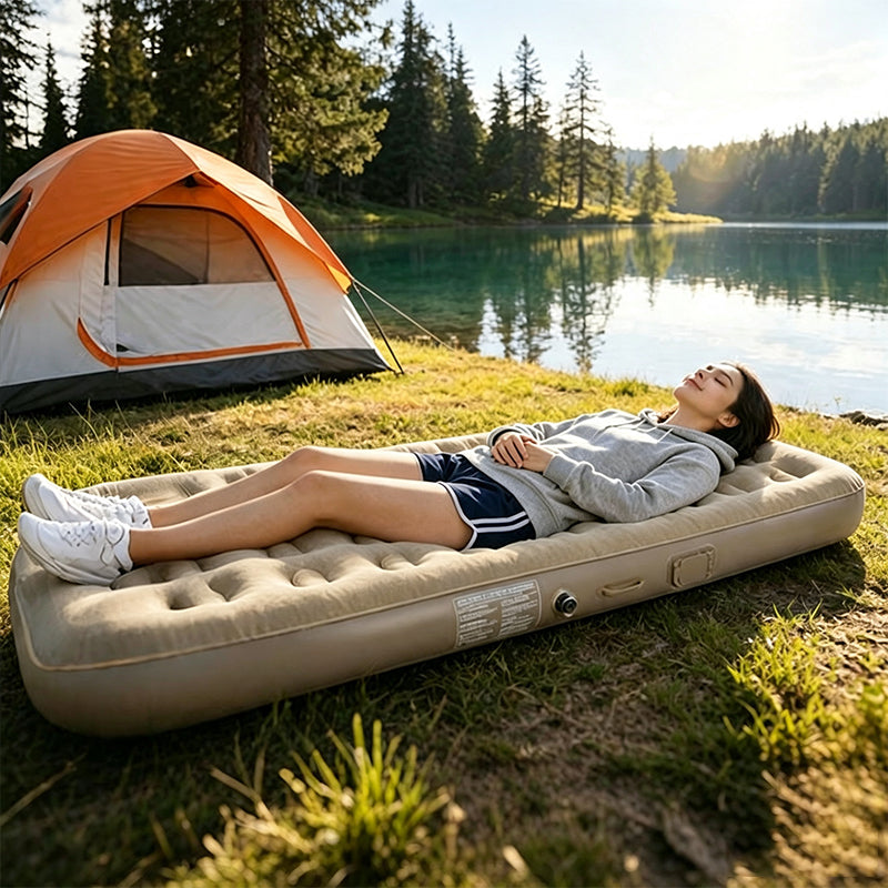 One-Touch Self-Inflating Air Mattress with Built-in Pump - Portable Camping Air Bed