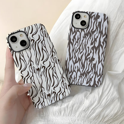 Black and White Zebra Stripe Protective Phone Case for iPhone 16 15 14 Pro Max