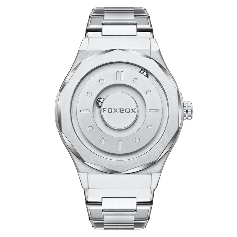 FOXBOX Men's High-Tech Magnetic Levitation Concept Watch (All Black)