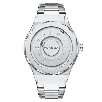FOXBOX Men's High-Tech Magnetic Levitation Concept Watch (All Black)