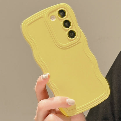 Liquid Silicone Wavy Phone Case - Cute Curly Edge Protective Cover for Samsung Galaxy S24, S22, A73, A52, A34 & A05