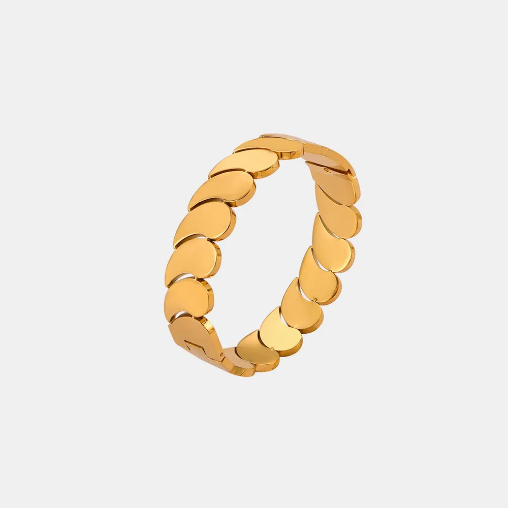 Luxury Titanium Steel Cuff Bangle & Link Bracelet Set for Women