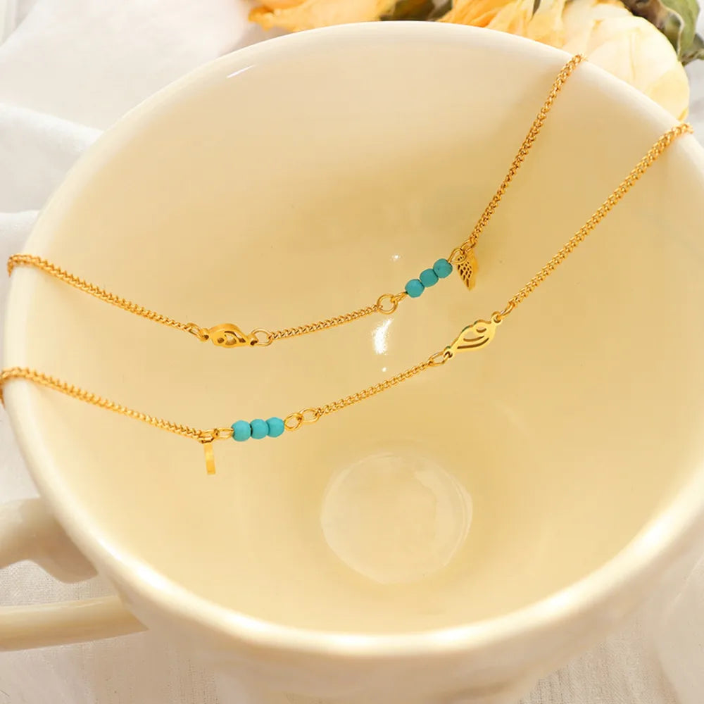 Elegant Titanium Steel Wing Shape Charm Anklet Bracelet