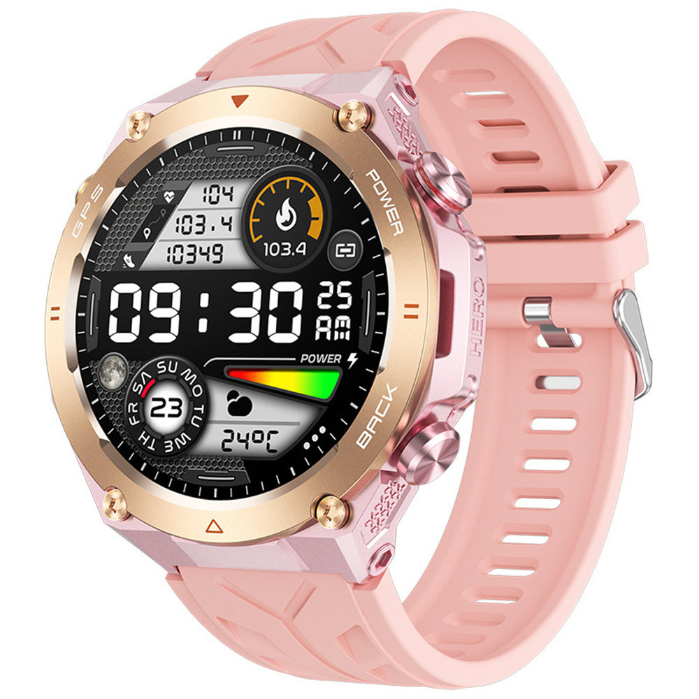 KC82 Smart Watch - 1.45-Inch Outdoor Bluetooth Calling Smartwatch with Altitude, Air Pressure & GPS