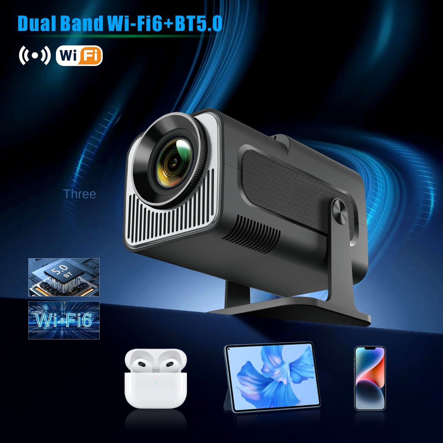 HY320 HD Projector - 4K Short Focus Home Cinema & Wall Projection System