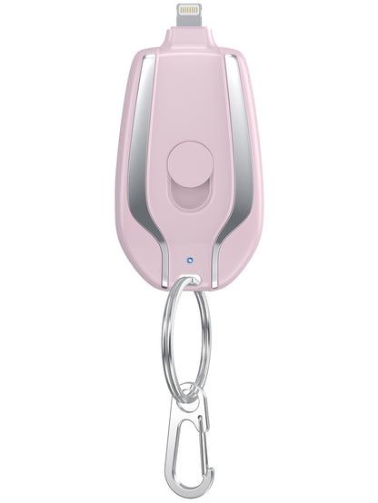 Mini Keychain Power Bank 1500mAh - Portable Ultra-Compact Emergency Battery Charger with Carabiner Clip