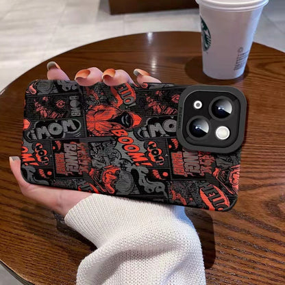 Trendy Comic Graffiti Pattern Phone Case for iPhone 15 14 13 12 11 Pro Max - Streetwear Soft TPU Cover