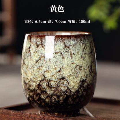 Single Personal Tea Cup/Bowl with Colorful Glaze for Home Use