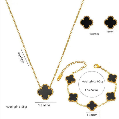 Luxury Four-Leaf Clover Chain Bracelet - Minimalist Lucky Flower Jewelry