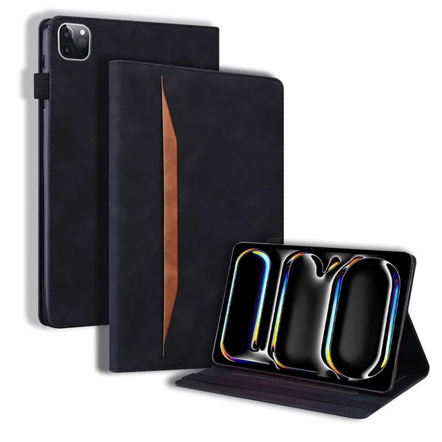 Premium PU Leather Folio Case for iPad Pro 11 / 13 Inch M4 (2024) - Business Stand Cover with Soft TPU Back