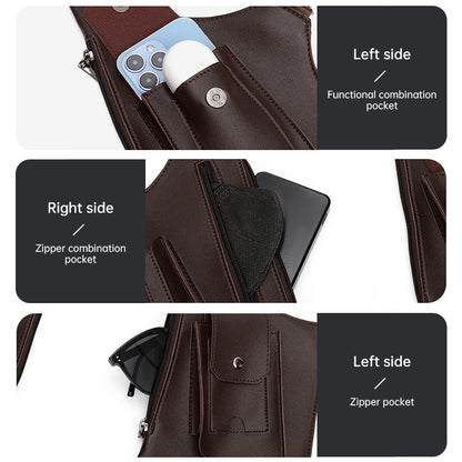 Medieval Leather Underarm Shoulder Bag - Anti-Theft Double Holster Phone Pouch