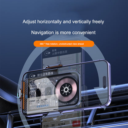 C11 Cyberpunk Transparent Wireless Car Charger Mount - Infrared Auto-Clamping Phone Holder