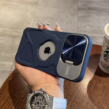 Magnetic Lens Holder Phone Case - Protective Stand Cover with Camera Protection for iPhone