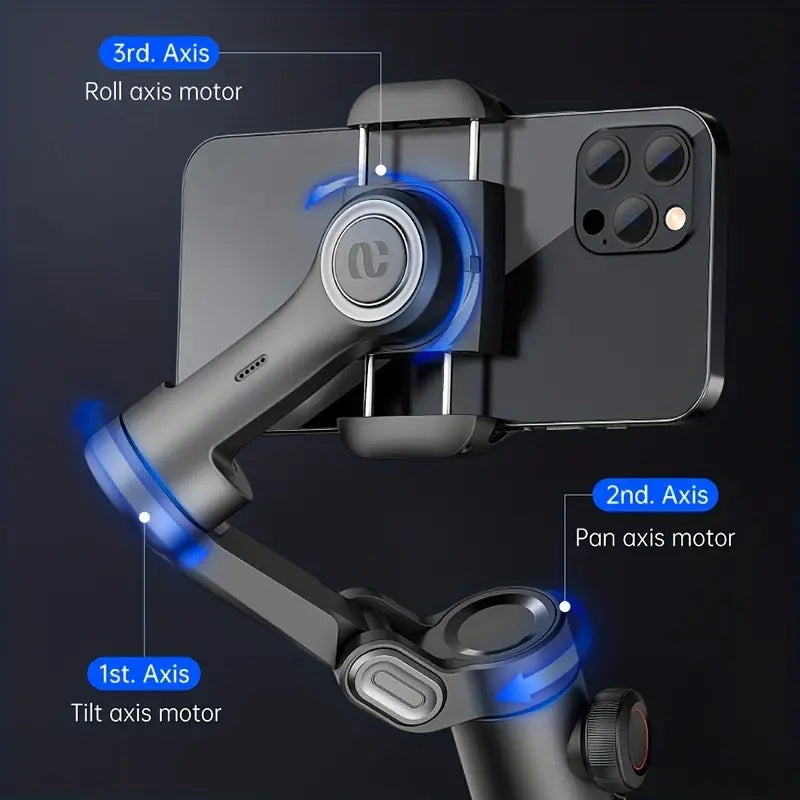 XE 3-Axis Handheld Gimbal Stabilizer for Smartphone - Foldable Vlog PTZ Phone Stabilizer