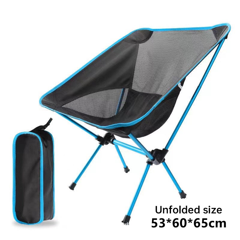 Portable Folding Camping Chair - Ultra Light Compact Outdoor Moon Chair with Carry Bag