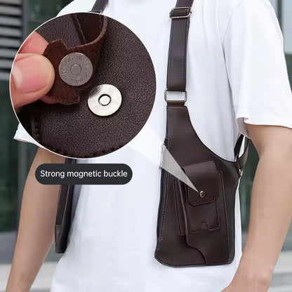 Medieval Leather Underarm Shoulder Bag - Anti-Theft Double Holster Phone Pouch