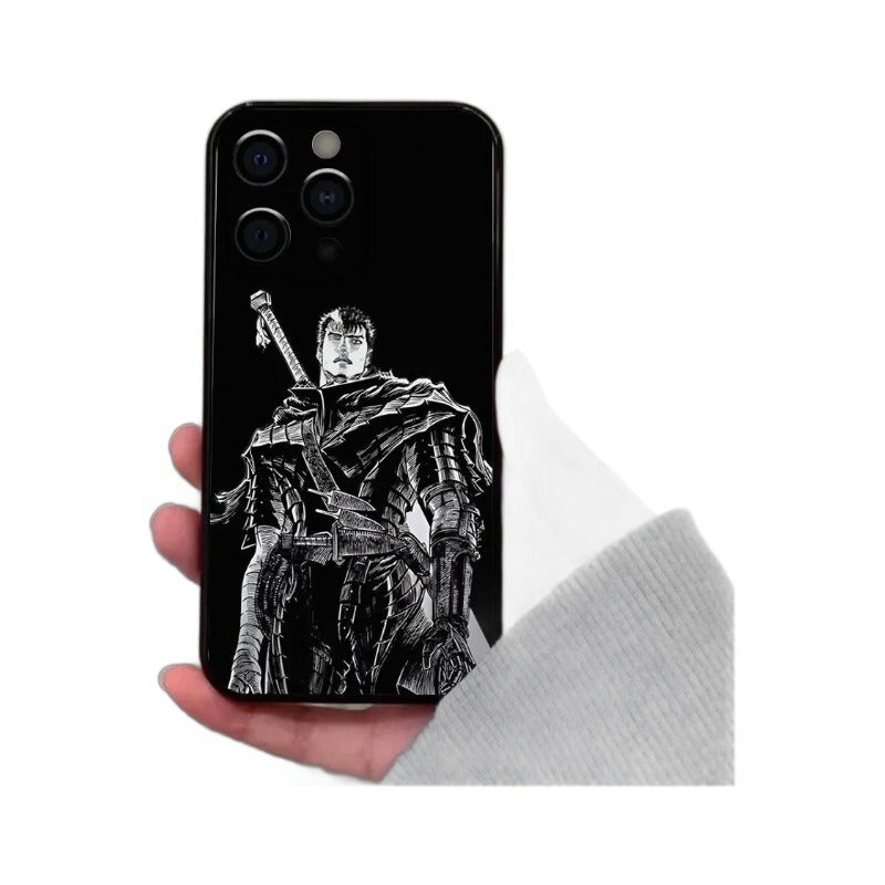 Anime Berserk Guts Black Swordsman Phone Case - Shockproof Soft TPU Protective Cover for iPhone