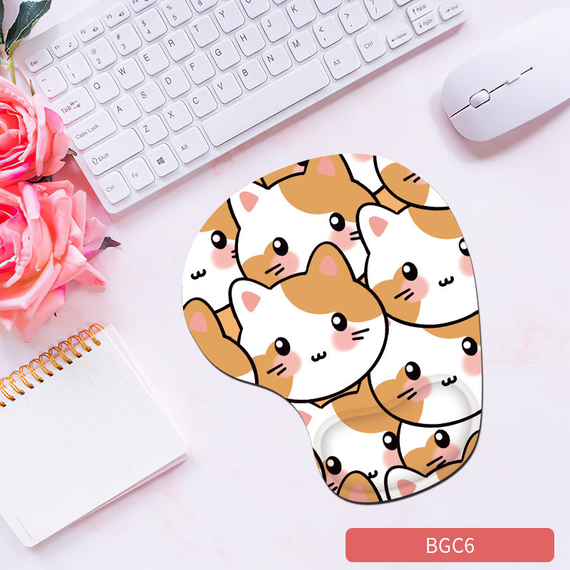 Cute Bunny Silicone Wrist Rest Mouse Pad - Soft Ergonomic Non-Slip Hand Support Pad for Gaming