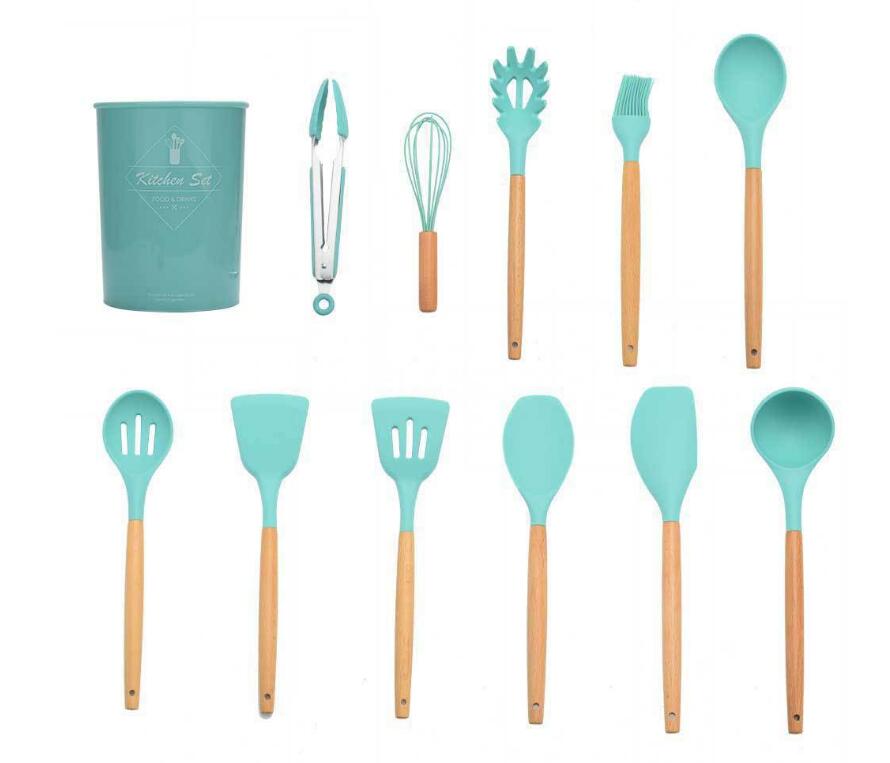 Non-Stick Kitchen Tools Set including Spatula, Spoon, and Tongs