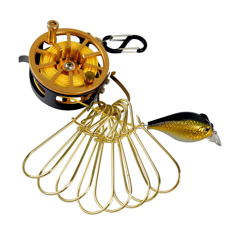 Stainless Steel Live Fish Stringer with Reel - 8 Clips Fishing Lock Stringer & Float