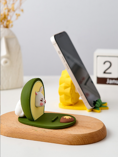 Kawaii Fruit Series Desktop Cell Phone Holder - Cute Office Desk Bracket & Table Decor
