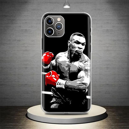 Mike Tyson Boxing Legend Art Graphic Phone Case for iPhone 15 14 13 12 11 Pro Max - Soft TPU Cover